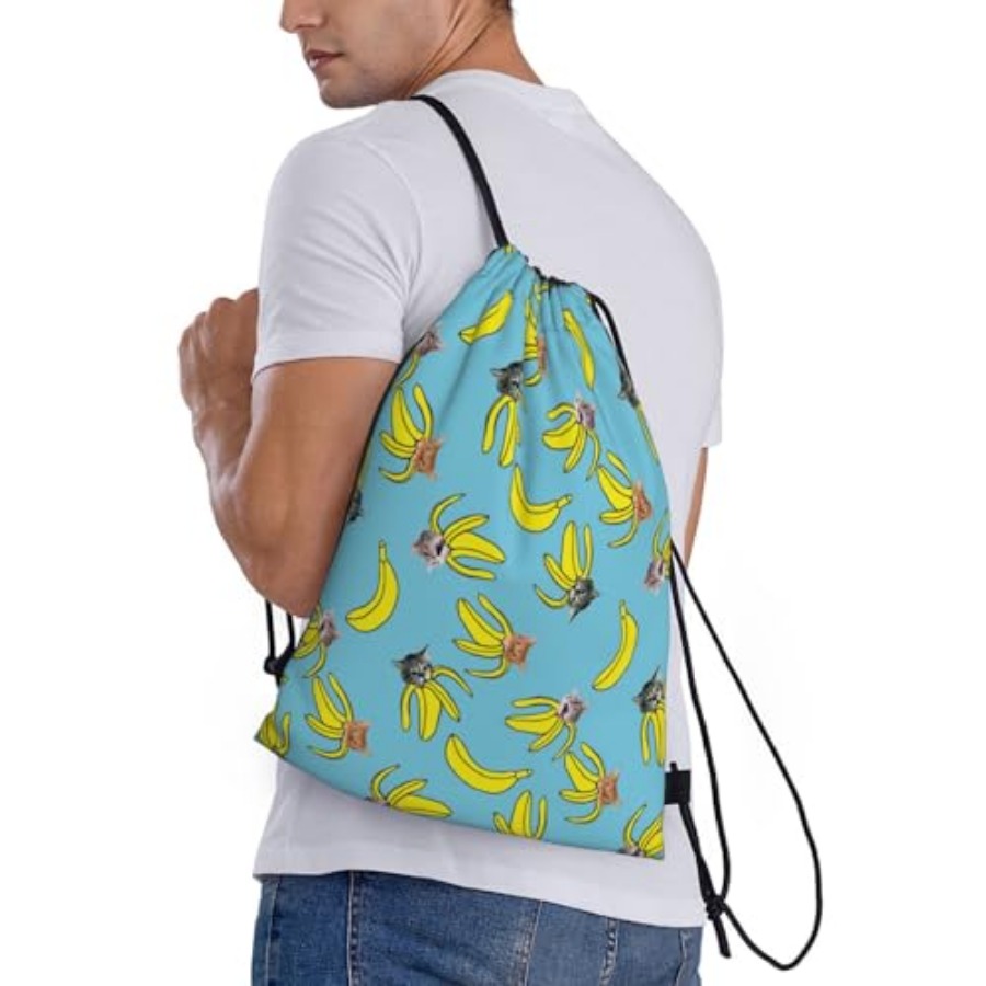Funny Cat Banana Bananas Draws - Drawstring Gym Bag 리뷰 및 가격